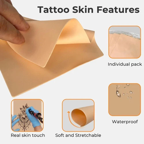30 Pack Fake Skin for Tattoo Practice, 8"x6" ReelSkin Sheets, Realistic Reusable image 6