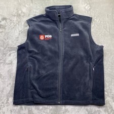Columbia Steens Mountain Fleece Vest Mens XL Gray Full Zip PDS Logo AM1535