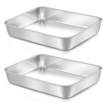 LIANYU Baking Pan Set of 2, 12  x 9¾ x 2 Inch Cake Lasagna Brownies Casserole...