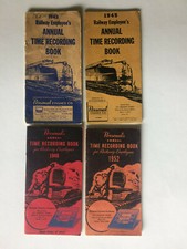 Lot 4 1943 1945 1948 1952 Railway Time Recording Book Sayre Pennsylvania