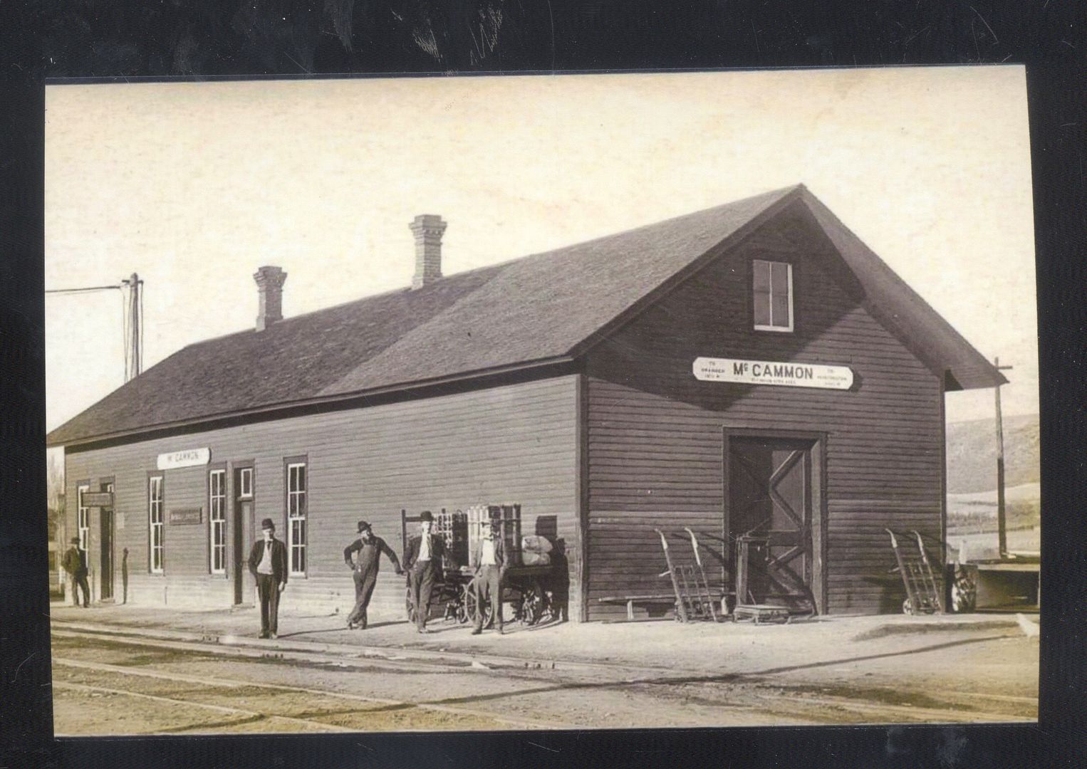 REAL PHOTO MCCAMMON IDAHO RAILROAD DEPOT TRAIN STATION POSTCARD COPY eBay