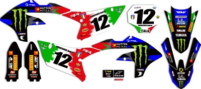 2023 Yamaha YZF 450 Italy MXON Yamaha Team Graphics Kit & Number Plates