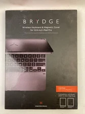 Brydge 12.9 iPad Pro 3rd & 4th Wireless Bluetooth Keyboard w/ Backlit Keys Gray 