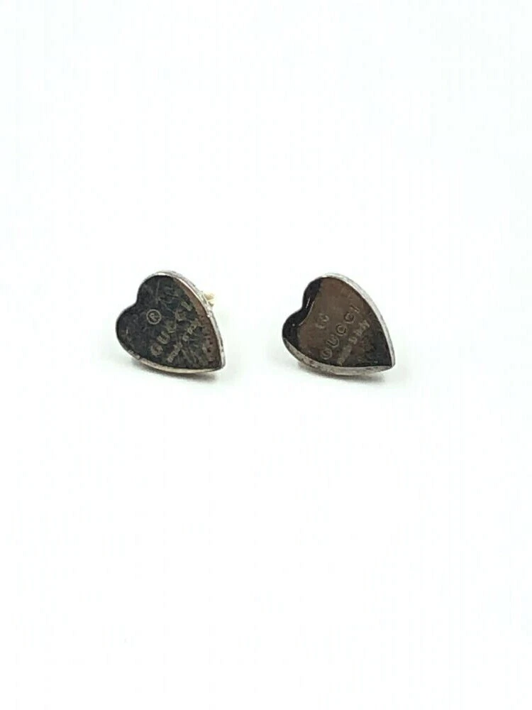 Boucles d'oreilles GUCCI petit coeur argent 925 1 x 0,8 cm accessoires femme