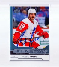 ROBBIE RUSSO autographed '17/18 DETROIT RED WINGS "Young Guns" rookie card