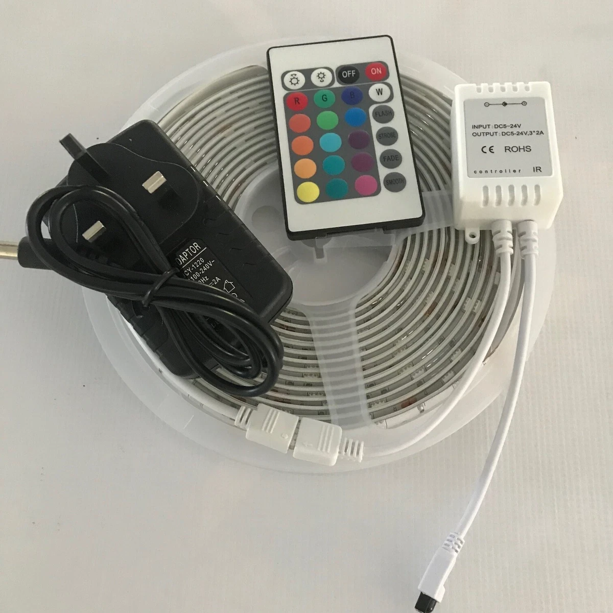 5M under Caravan lighting supplied with Mains Adaptor and 12V DC