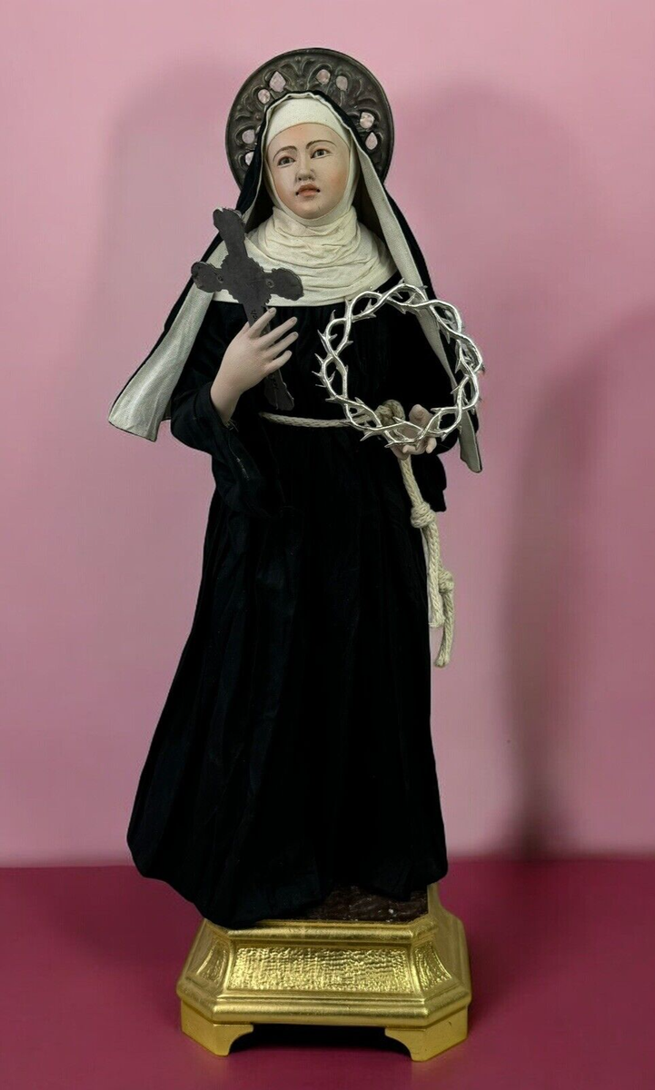 Santa Rita da Cascia 43 cm statua Vestita devozionale Monaca agostiniana