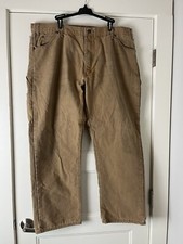 Vintage Dickies Carpenter Jeans 42x32 Khaki Plaid Flannel Lined