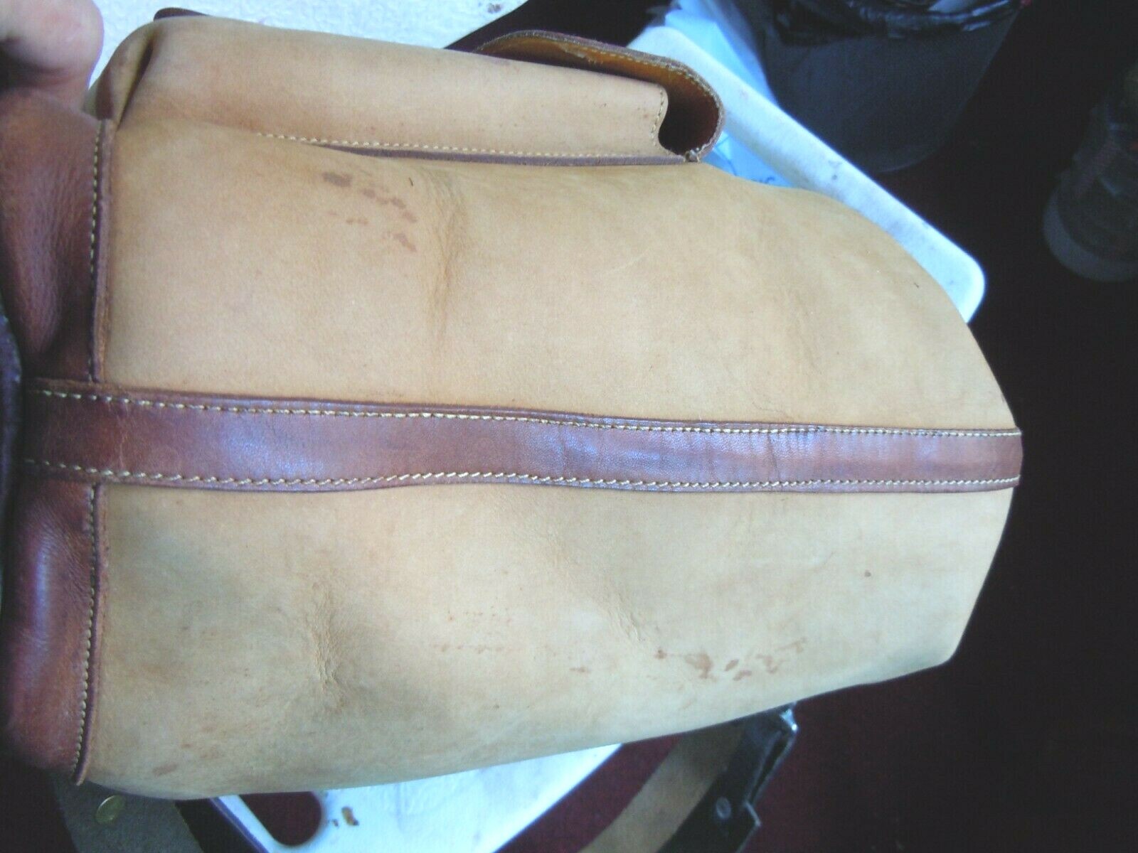VTG Village Timberland  brown Saddle Leather large back VTG Village Timberland brown Saddle Leather large back pack  main image 3