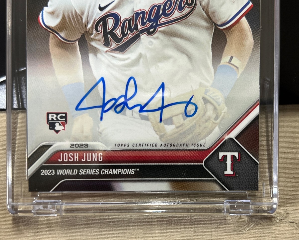JOSH JUNG 2023 Topps Now World Series Champions Auto 42/99 Texas 