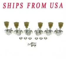 KAISH Vintage 3L3R Locking Guitar Machine Heads for LP Nickel w/Tulip Button