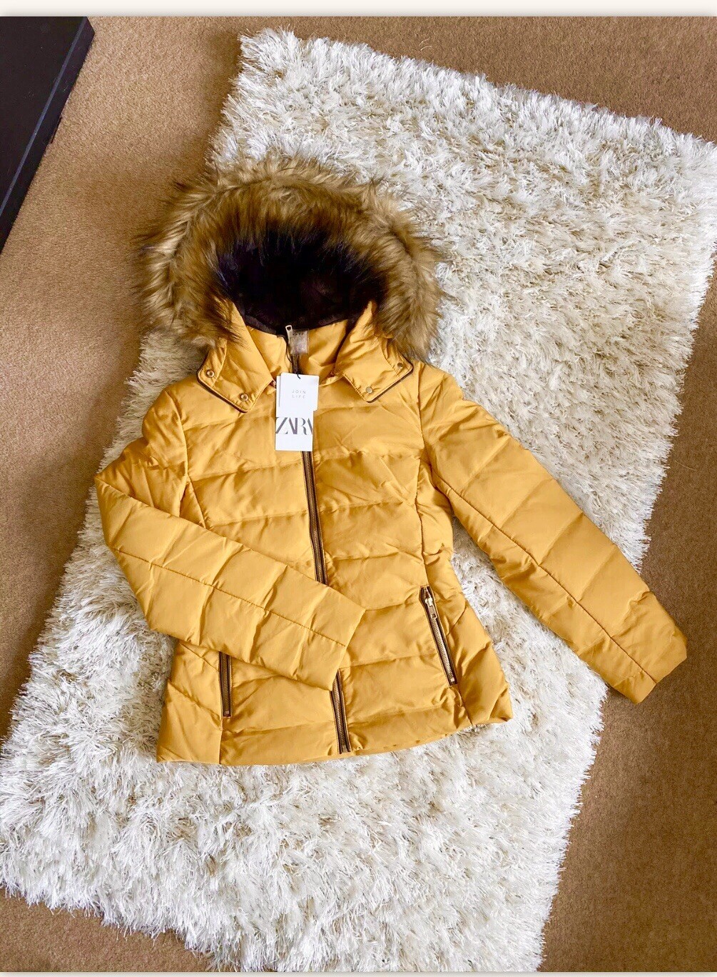 mustard padded jacket