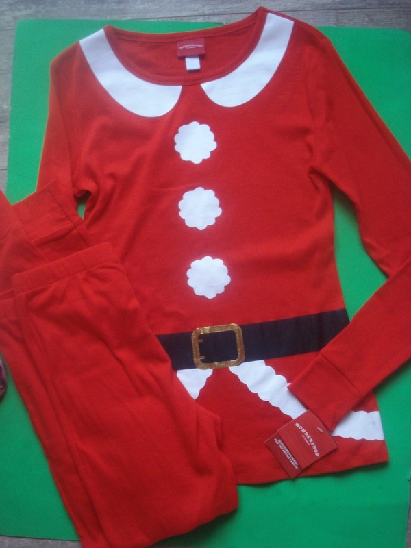 WOMENS HOLIDAY SANTA CLAUS ELF PAJAMAS LONG JOHNS SMALL NEW