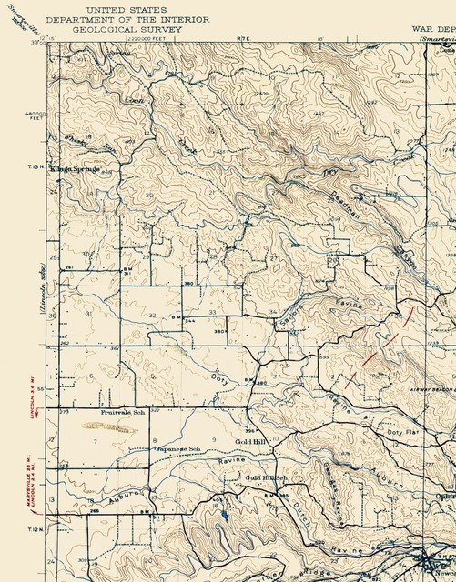 Topo Map Auburn California Quad USGS 1941 23.00 x 29.39 eBay