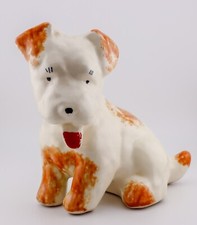 TERRIER MONEY BOX vintage Sylvac style ceramic dog bank 1950s Japan? retro Japan