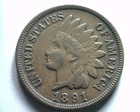 1891 INDIAN CENT PENNY EXTRA FINE / ABOUT UNCIRCULATED XF/AU EF/AU ORIGINAL COIN