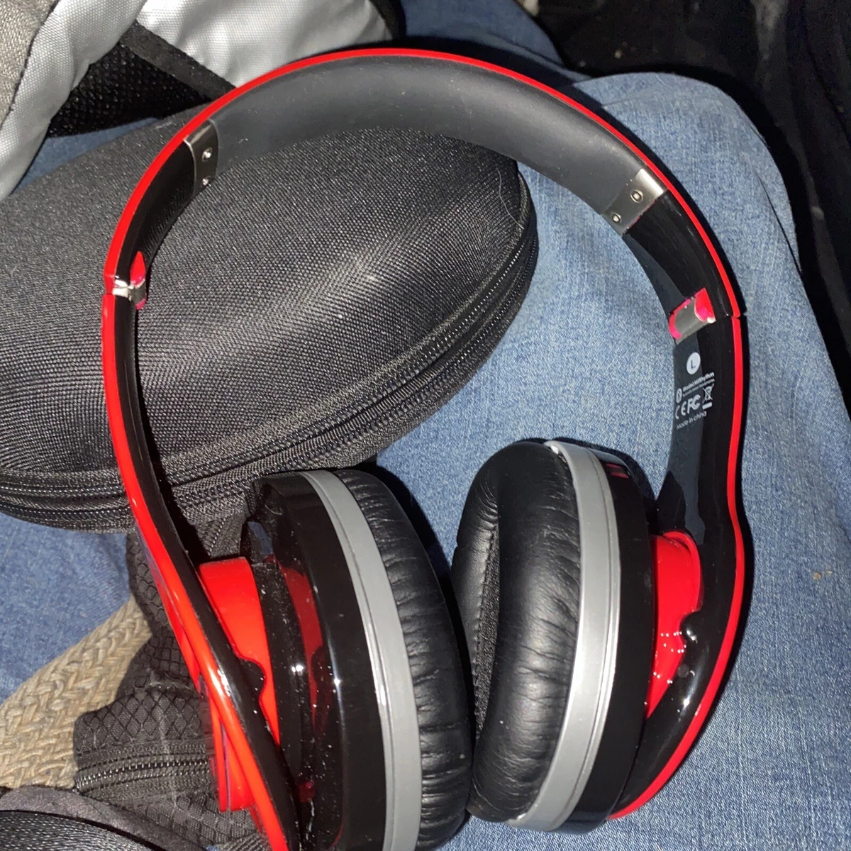 miikey rhythm red bluetooth vintage headphones bluetooth. w case