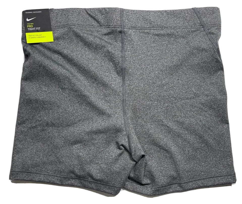 Nike Pro Women 3" Tight Fit Compression Shorts Heather Gray AT4555 071 Sz XL - Image 3 of 4