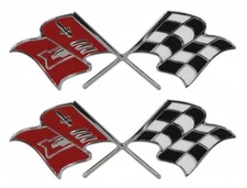 57 Chevy Fuel Injection Flags Emblem Pair 1957 Chevrolet New
