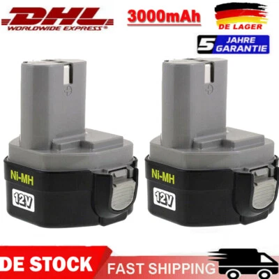 2X 12V Orginal Ersatz Akku für Makita PA12 3.0Ah Ni-MH 1200 1220 1222 1233 1234