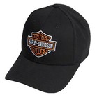 Harley-Davidson Men's Classic B&S Curved Bill Stretch Fit Baseball Cap - Black