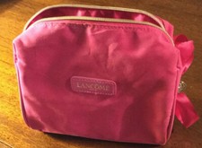 Never Used  Pink Lanc me Paris Cosmetics Make Up Bag  with a Satin Side Bow 