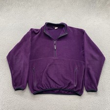 Vintage USA Made Trek Cycling 1/2 Zip Purple Fleece Sweatshirt Jacket SZ L READ