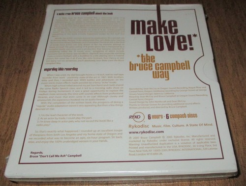 BRUCE CAMPBELL Make Love The Bruce Campbell Way - Audio CD - BRAND NEW SEALED! - Picture 2 of 2