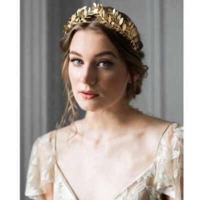 Greek Roman Gold Leaf Tree Branch Crown Baroque Headpiece Wedding Headband ✨?? 3pcs Roman Gold Leaf Crown Headband, Greek Goddess Hair  main image 4