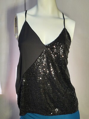 B-Sharp Sequin Contrast Tank Top with Lining adjustable straps