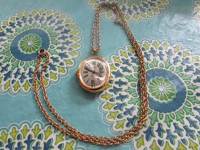 Antique Knight Pocket Watch w/ 13'' Chain 17 Jewels Base Metal Bezel 1'' x 1''