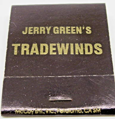 Jerry Green's Tradewinds COTATI California 8201 Old Redwood FULL Matchbook