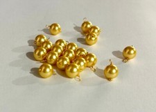 6mm Golden Shell Pearl Beads Charms, Round Smooth bead Jewelry making Supplies