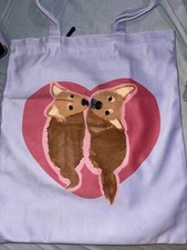 Cute Dog Heart Love Original Design Printed Medium Tote Women's Canvas Handbag