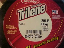 NEW BULK SPOOLS BERKLEY TRILENE 20 LB 3000 YDS LINE FISHING XL GREEN