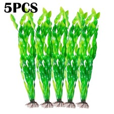 5pcs 30cm/11.8in Green Plastic Aquarium Plant Fish Tank Decor Artificial Seaweed