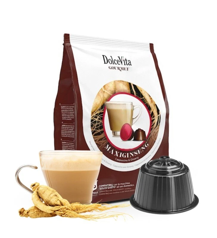 192 capsule MAXI GINSENG compatibili NESCAFE' DOLCE GUSTO MAXIGINSENG Dolce Vita