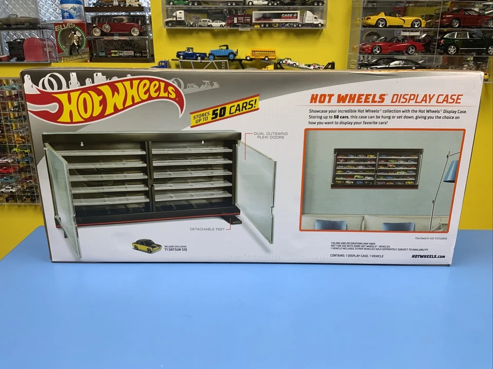VITRINA HOT WHEELS CON EXCLUSIVO 71 DATSUN 510 TIENDAS HASTA 50 COCHES NUEVO Foto 3 de 4
