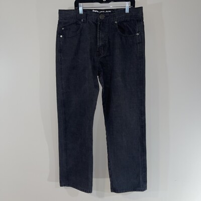 Dmar Dmax Men 34X32 Black Denim Jeans Straight Leg Pocket