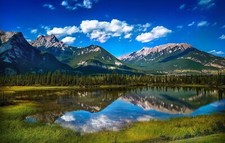 Landscape nature photography mountains lake reflection Custom Gaming Mat Desk