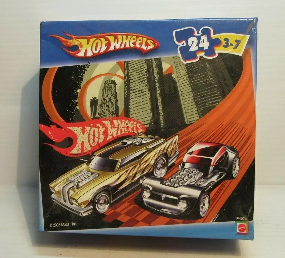 Quebra-cabeça Hot Wheels 24 peças carros de corrida para 3-7 anos Z14