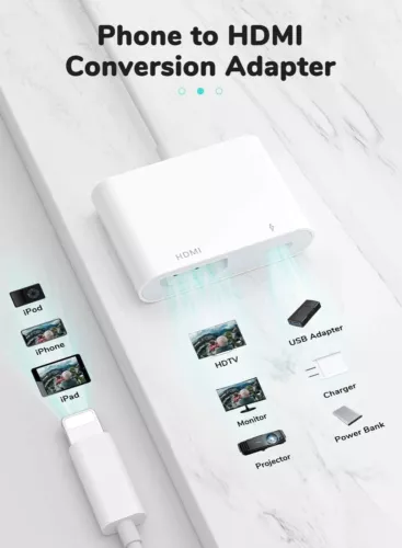 Lightning To HDMI Digital TV AV Adapter 1080P HDMI Cables For Apple iPhone iPad - Bild 6 von 9