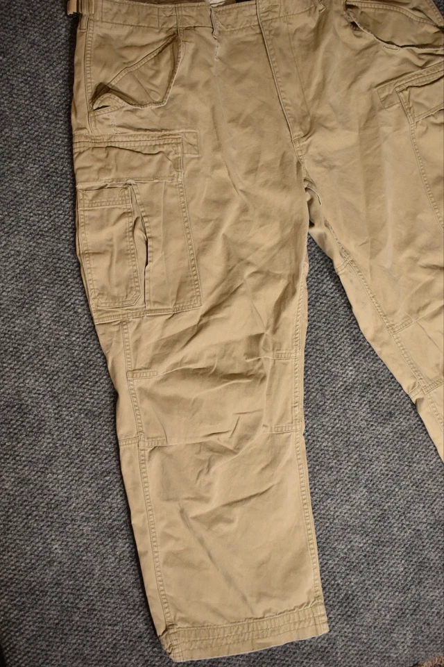 VTG Polo Ralph Lauren Military Paratrooper Pilot Khaki Cargo Pants Men's 44Bx28 - Image 3 of 4
