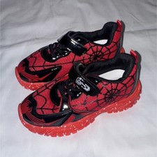 Red Black Spider Web Unisex Kids Athletic Sneakers EU 33 Hook Loop Spider-Man