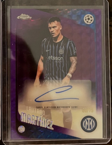 2025-26 Topps Chrome UEFA/UCC Lautaro Martinez Geo Purple Refractor Auto # 6/75