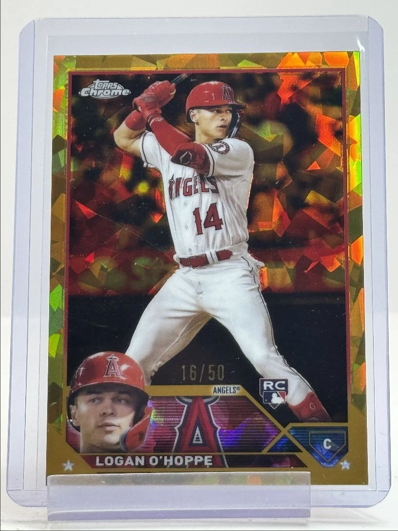 LOGAN O'HOPPE 2023 TOPPS CHROME SAPPHIRE ROOKIE GOLD ANGELS RC /50 Q4094