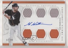 2016 National Treasures Six Swatch Signatures 7/99 Mac Williamson Auto fm5