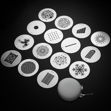 15Pcs Round Gobos Kit for Optical Snoot,66mm/2.6in Metal Plate Patterns for S...