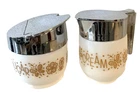 Vintage GEMCO Sugar & Creamer Set Butterfly Gold Pattern Milk Glass 1960s–1970s