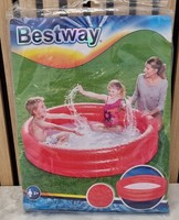 Bestway Planschbecken Pool Kinderpool 152X30Cm 3-Ring Rot Kinderplanschbecken